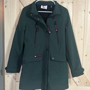 Canada Weather Gear Women's Hooded Anorak Waterproof Jacket Size Small Green